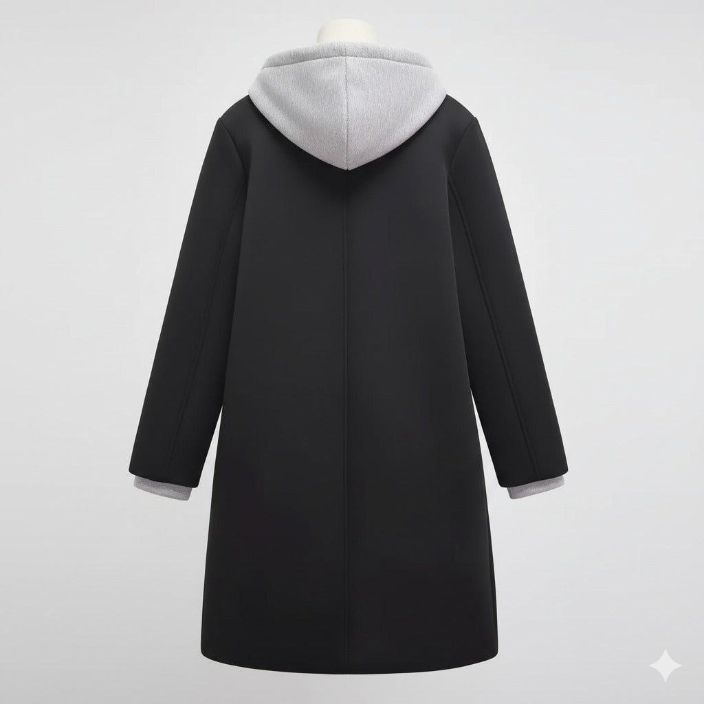Women’s Hooded Trench Coat Casual Fall Outerwear Double Breasted