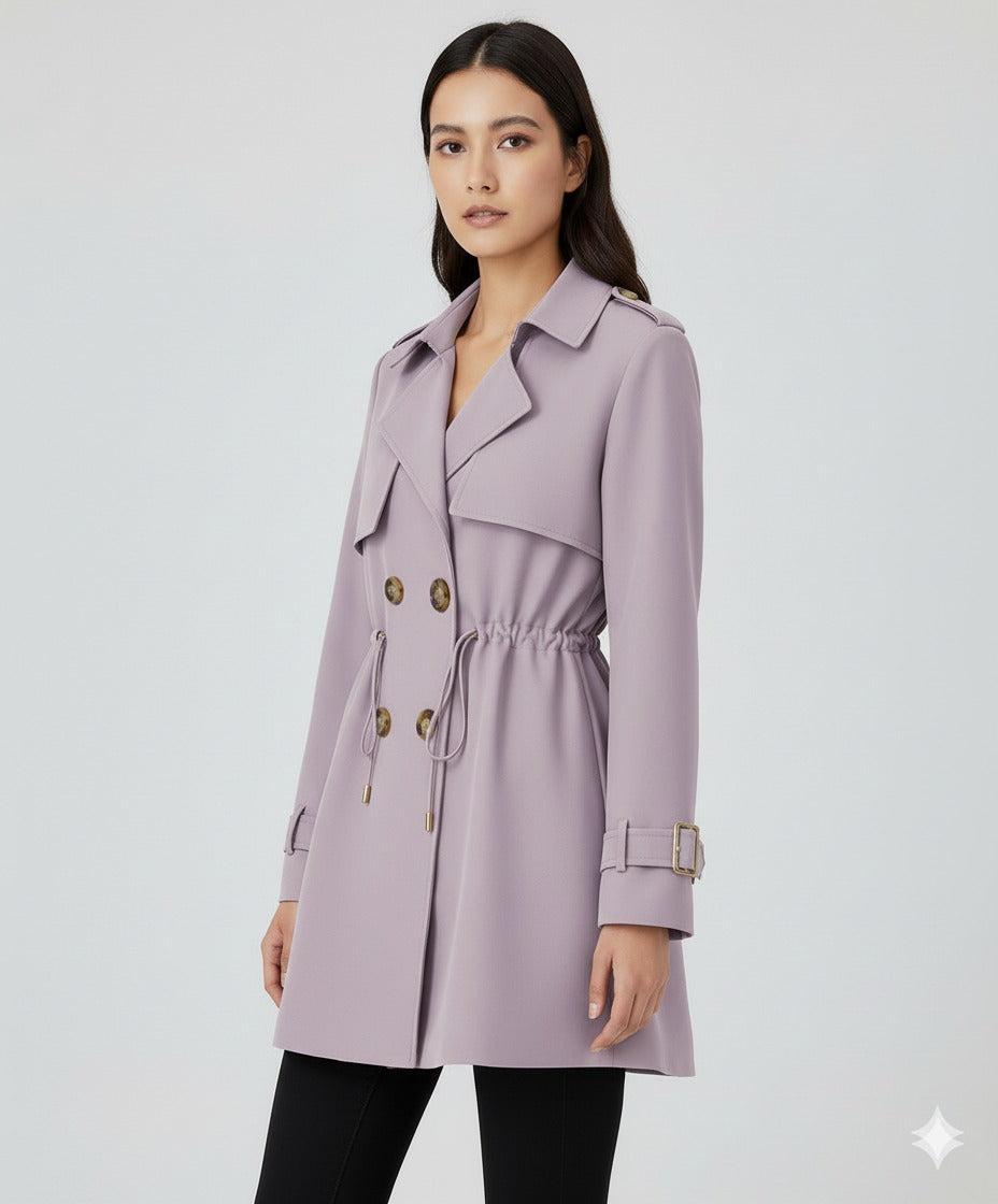 Women’s Elegant Double Breasted Trench Coat Casual Office Streetwear Outerwear