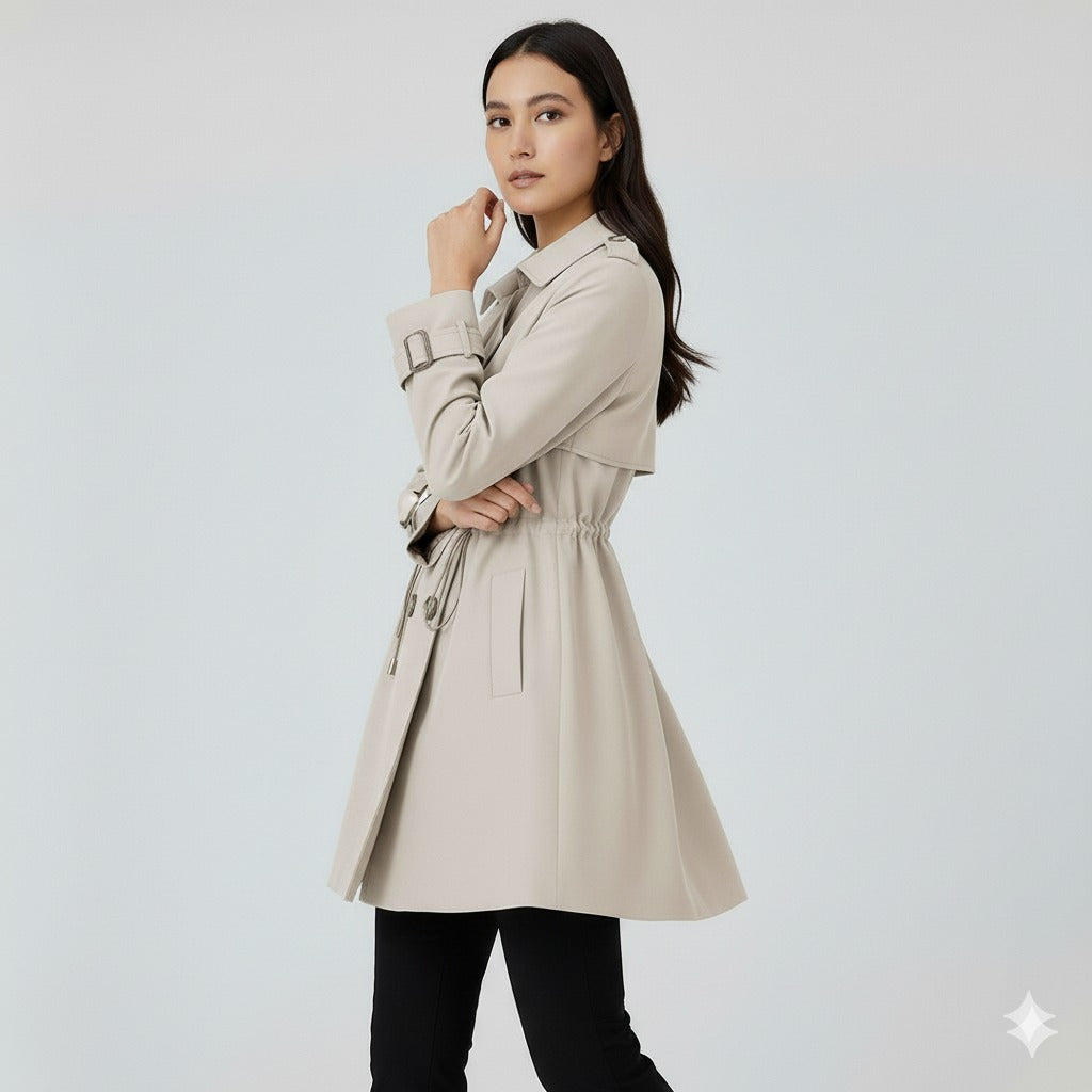 Women’s Elegant Double Breasted Trench Coat Casual Office Streetwear Outerwear