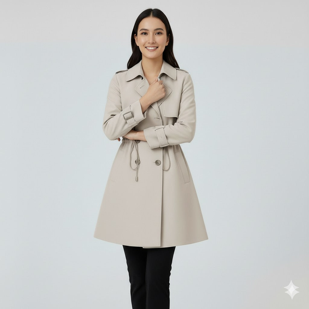 Women’s Elegant Double Breasted Trench Coat Casual Office Streetwear Outerwear